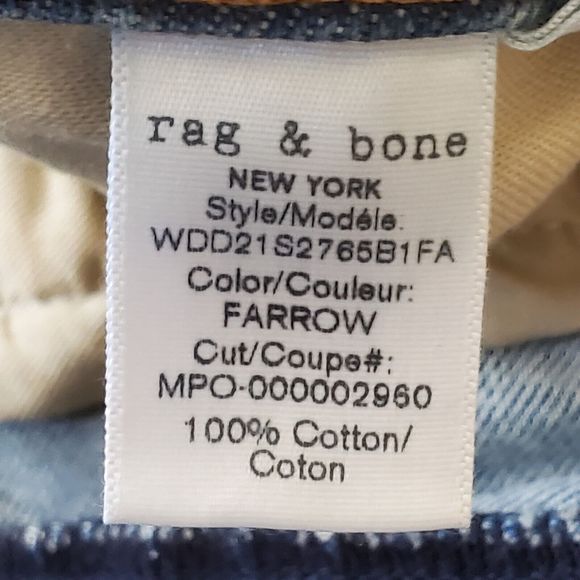 Rag & Bone Maya High Rise Crop Flare Button Fly Jeans Medium Stowe Raw Hem - Picture 14 of 16